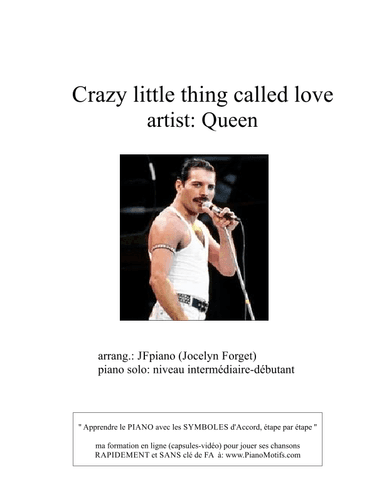 Crazy Little Thing Called Love (arr. Jocelyn Forget (JFpiano))