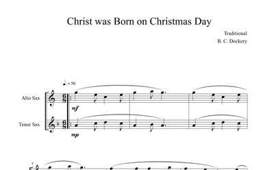 Christ was Born on Christmas Day (Alto and Tenor Sax Duet) (arr. B. C. Dockery)