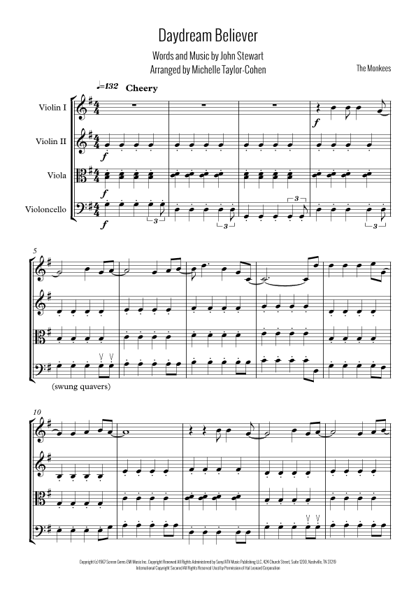 Daydream Believer (arr. Michelle Taylor-Cohen)
