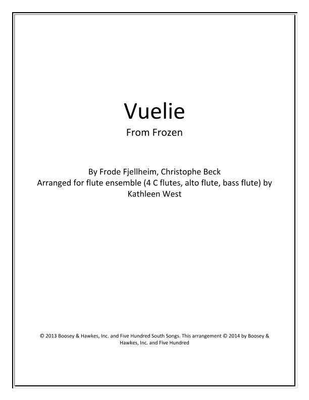 Vuelie (arr. Kathleen West)