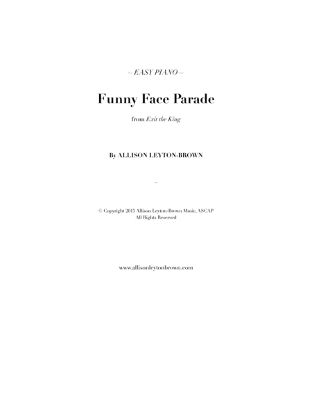 Funny Face Parade - Easy Piano Solo - by Allison Leyton-Brown