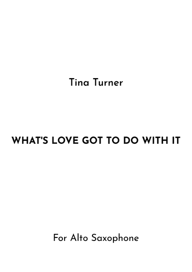 What's Love Got To Do With It (arr. Jireh J.)