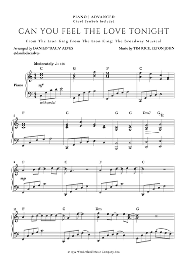Can You Feel The Love Tonight (arr. Danilo "Daca" Alves)