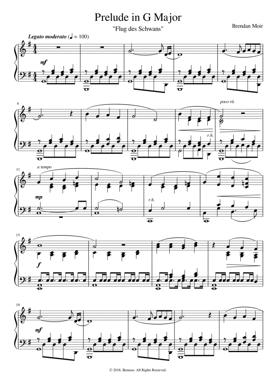 Prelude in G Major ("Flug des Schwans")