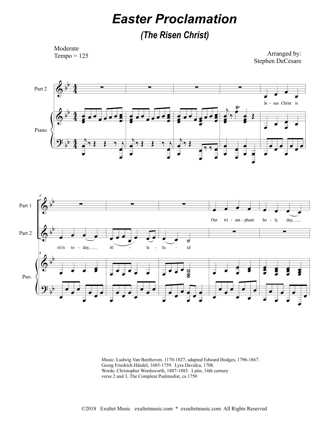 Easter Proclamation (The Risen Christ) (2-part choir) (arr. Stephen DeCesare)