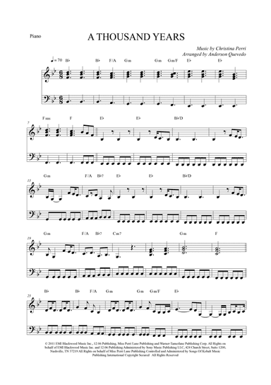 A Thousand Years (arr. Anderson Quevedo)