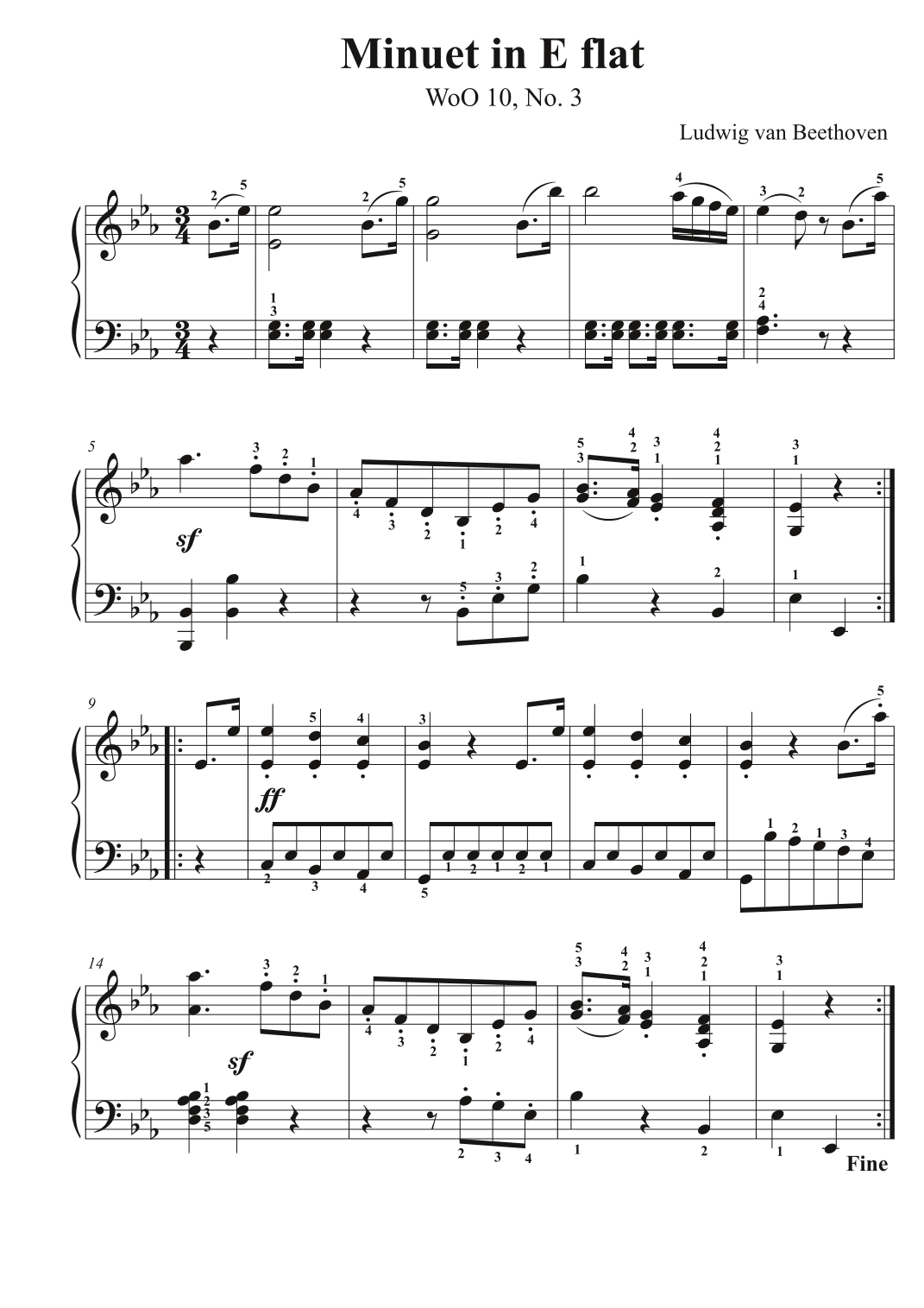 Minuet in E flat - WoO 10, No. 3 - Beethoven (arr. Avgusta Udartseva)