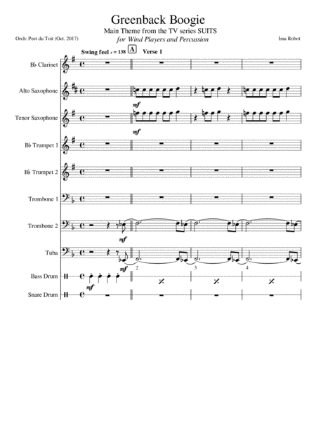 Greenback Boogie (arr. Peet du Toit)