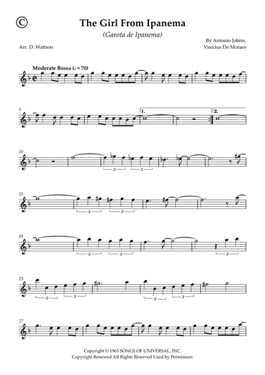 Garôta De Ipanema (arr. Douglas Wattson)