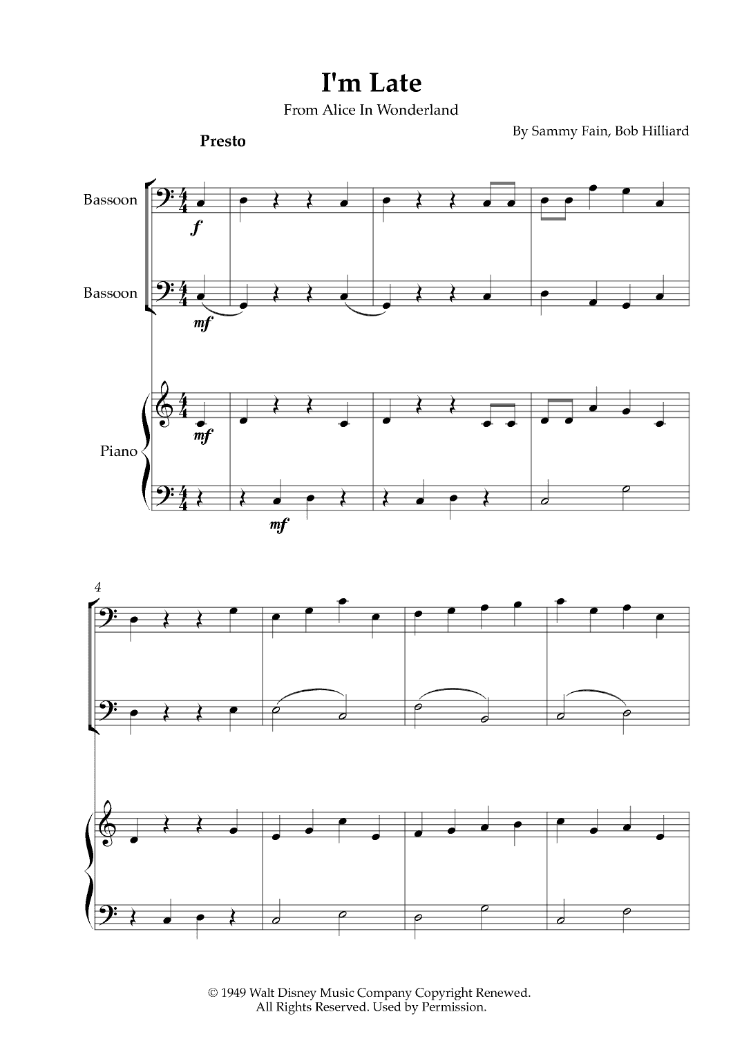 I'm Late (arr. Karen Gueiros)