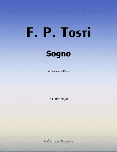 Sogno, by Tosti, in G flat Major (arr. Editions Dao)