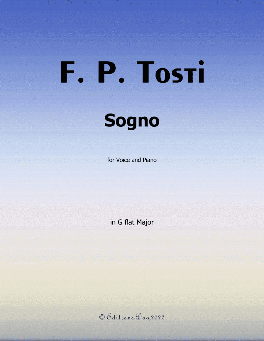 Sogno, by Tosti, in G flat Major (arr. Editions Dao)