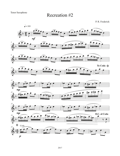 Recreation #2 (Tenor Sax Solo)