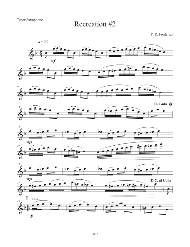 Recreation #2 (Tenor Sax Solo)