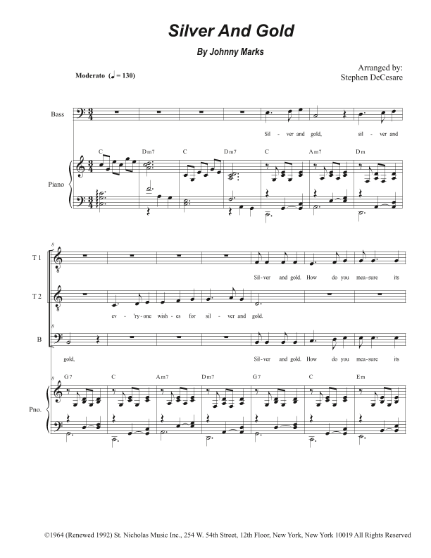 Silver And Gold (arr. Stephen DeCesare)