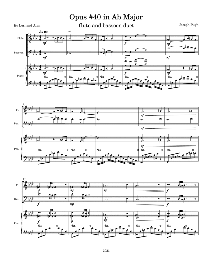Opus #40 In Ab Major (for flute and bassoon)