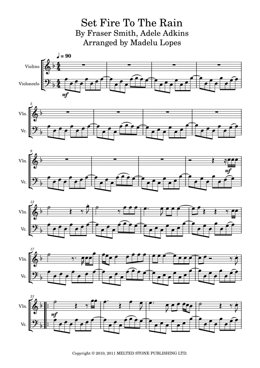 Set Fire To The Rain (arr. Madelu Lopes)