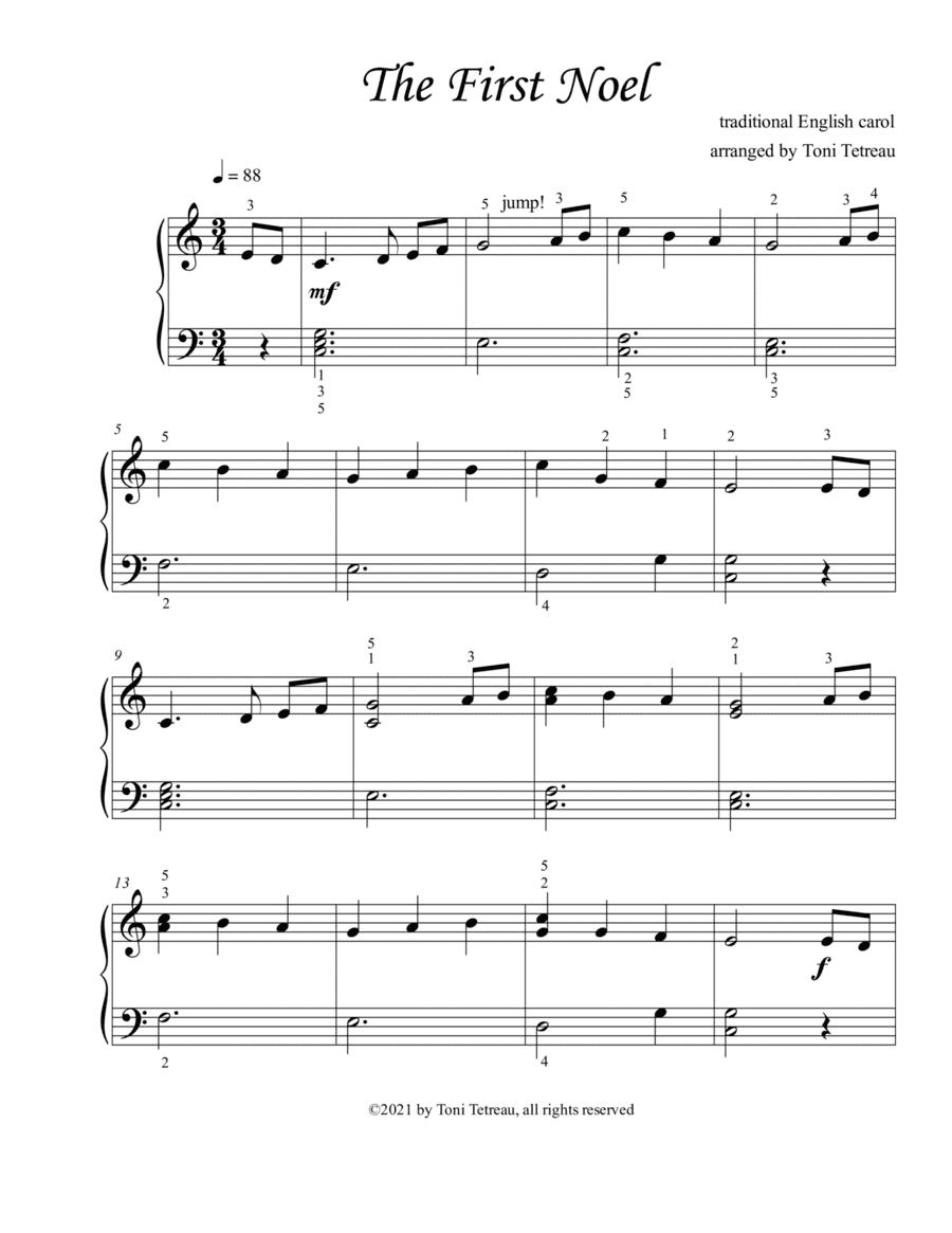 The First Noel (arr. arranged by Toni Tetreau)