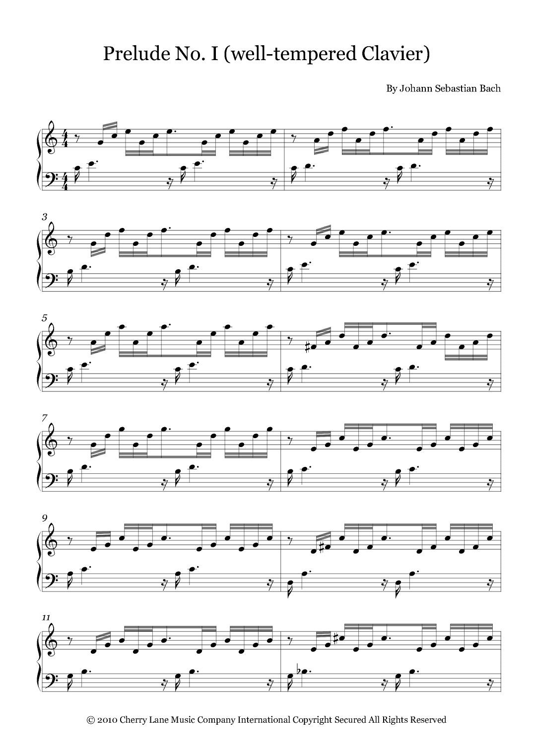 Prelude No. I (well-tempered Clavier) (arr. Fernanda Moura)
