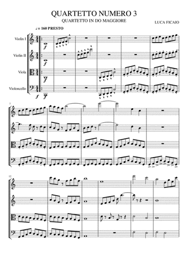 Quartetto d'archi numero 3 in C maj