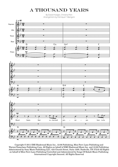 A Thousand Years (arr. Henrique F Mangoni)