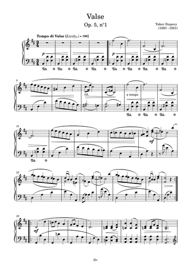 Valse, op.5 No.1 (arr. Zellev)
