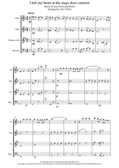 I Left My Heart At The Stage Door Canteen (arr. Alex Tinlin)
