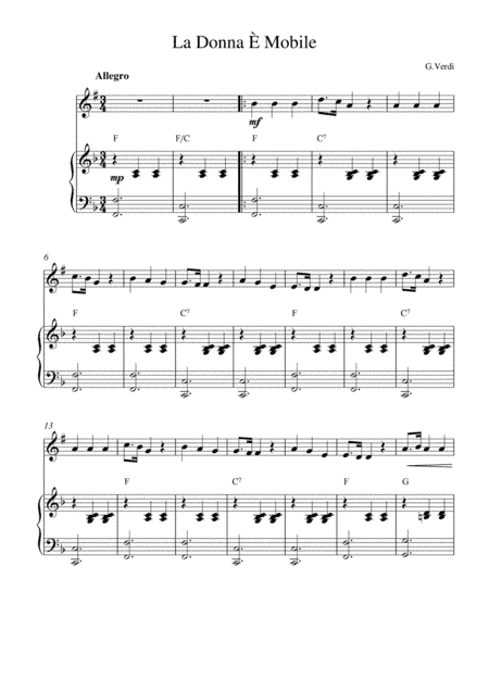 La Donna È Mobile (arr. Kaiserin Rebecca)