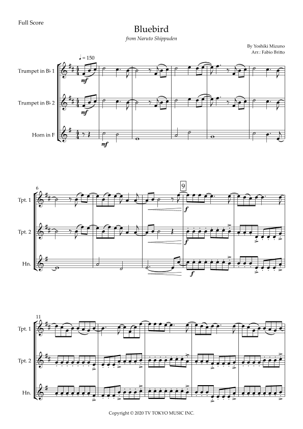 Ikimono Gakari's Blue Bird (arr. Fabio Britto)