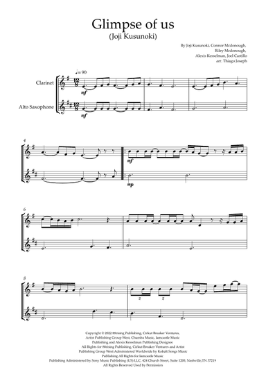 Glimpse Of Us (arr. Thiago Joseph)