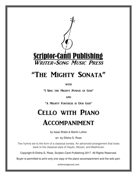 (I Sing The Mighty Power Of God & A Mighty Fortress Is Our God) The Mighty Sonata - Cello (arr. Elisha G. Rose)