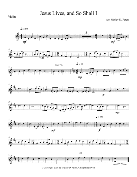 Jesus Lives, and So Shall I (Unaccompanied Prelude) (arr. Wesley D. Peters)