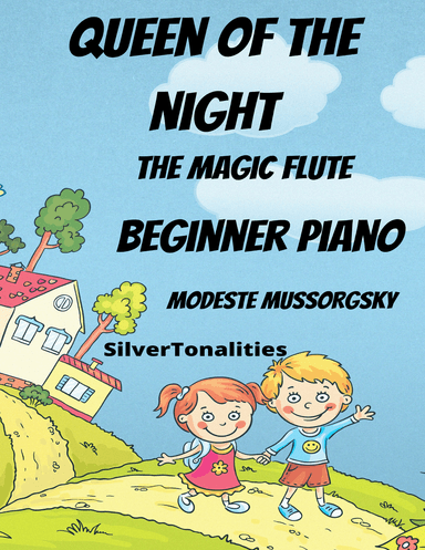 Queen of the Night Magic Flute Beginner Piano Sheet Music with Colored Notation (arr. SilverTonalities)