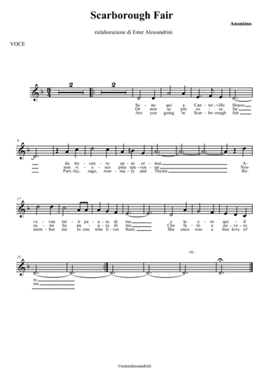 Scarborough Fair (voice) (arr. Ester Alessandrini)