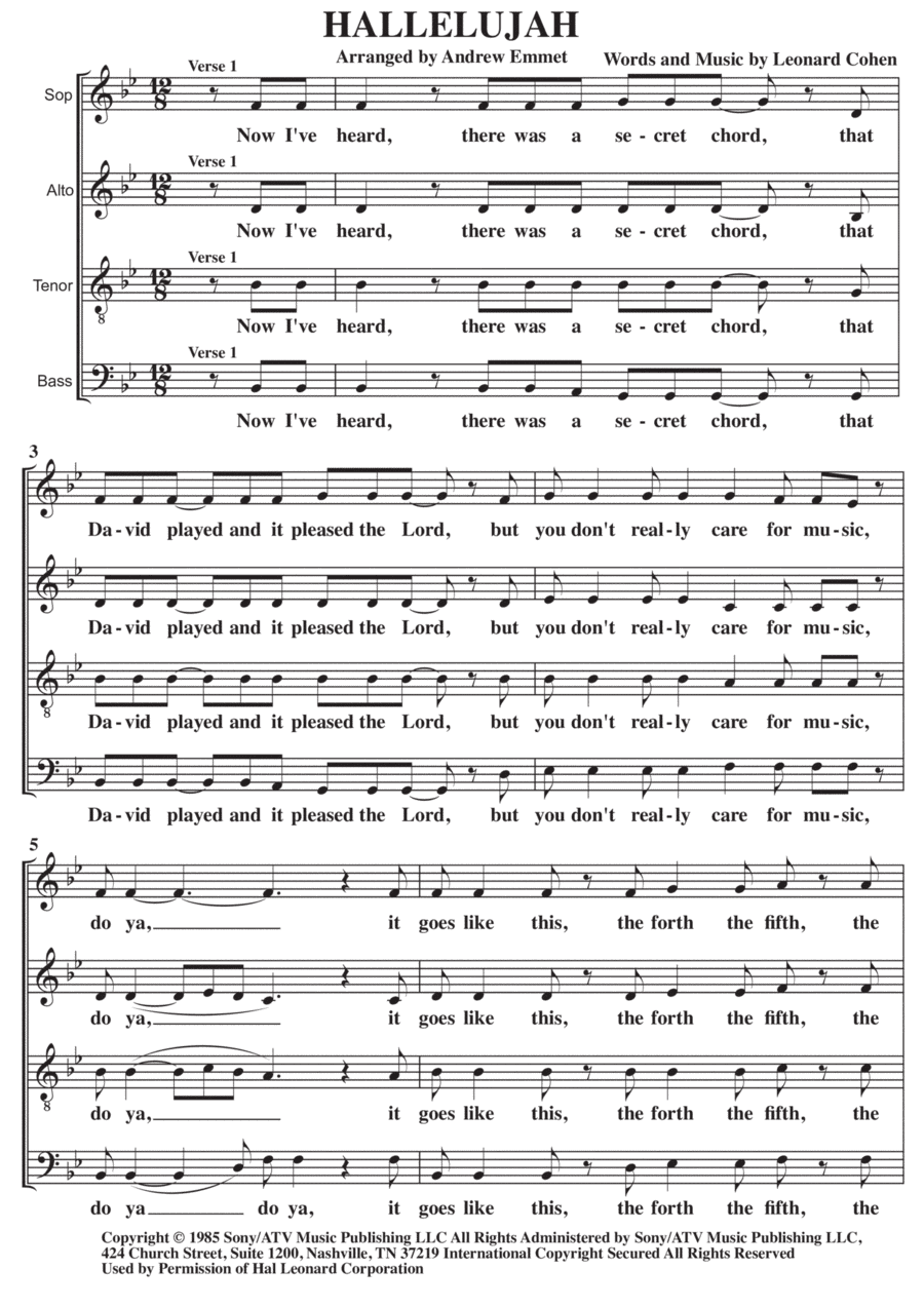 Hallelujah (arr. Andrew Emmet)