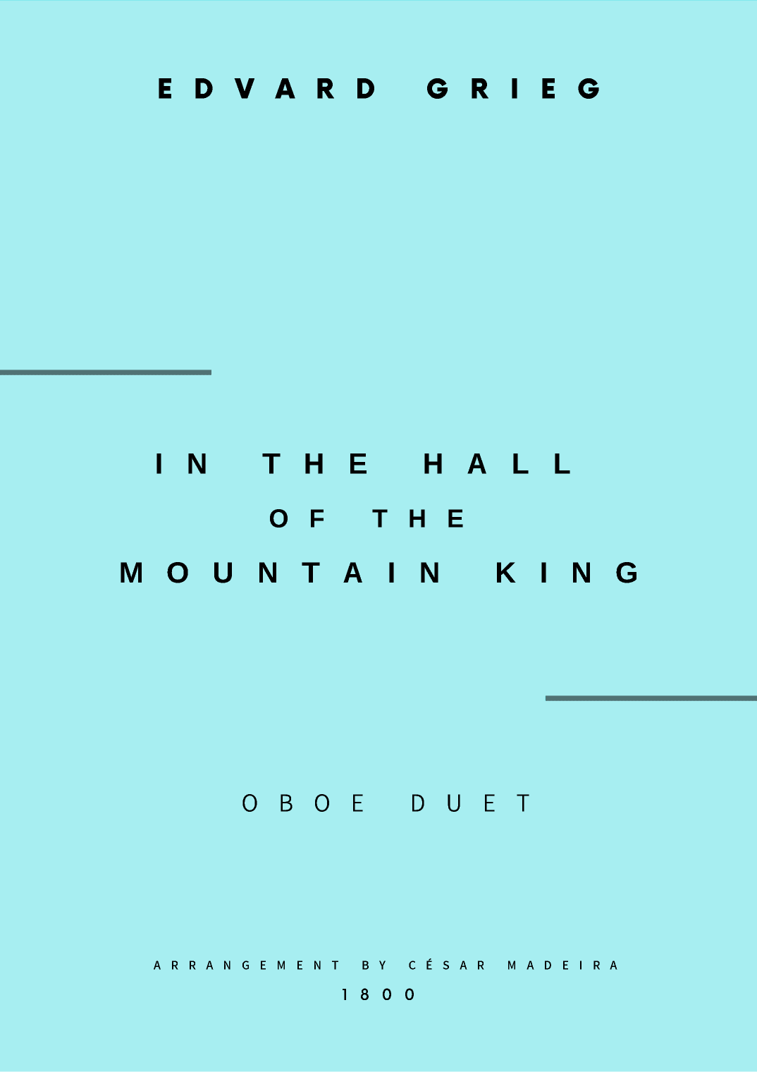 In The Hall Of The Mountain King - Oboe Duet (Full Score and Parts) (arr. César Madeira)
