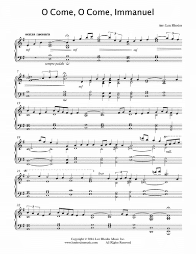 O Come, O Come Immanuel (Emmanuel) - a Contemporary Interpretation for Piano Solo (arr. Len Rhodes)