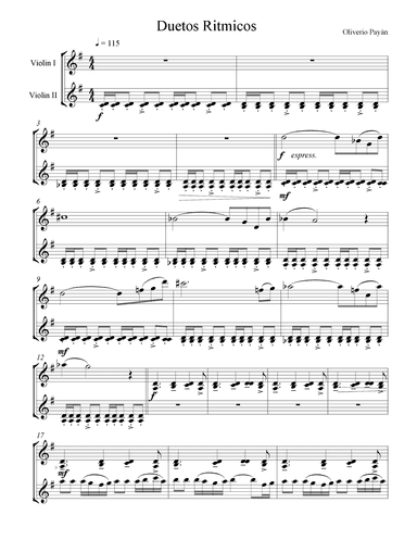 Ritmical Duet for Two Violins