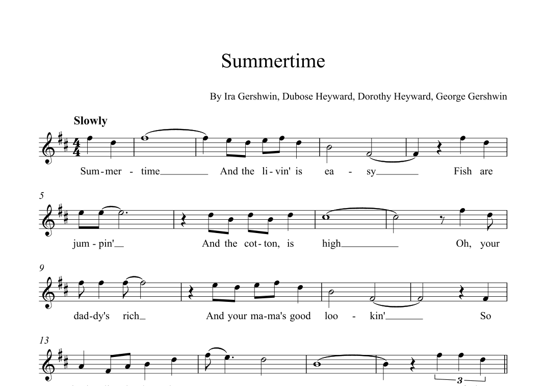 Summertime (arr. Alex Nunes Rodrigues)