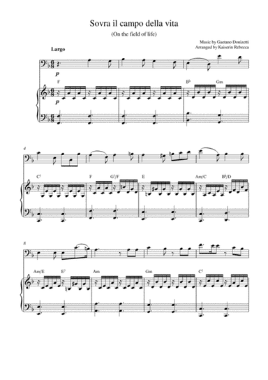 Sovra il campo della vita (On the field of life) (arr. Kaiserin Rebecca)