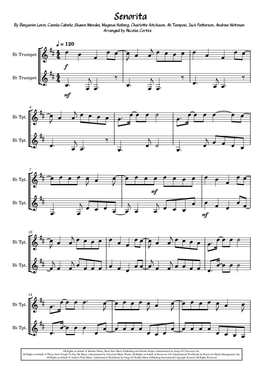 Senorita (arr. Nicolás Cortés Castillo)