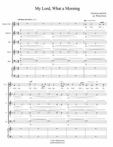 My Lord What a Morning (arr. Philip Orem)