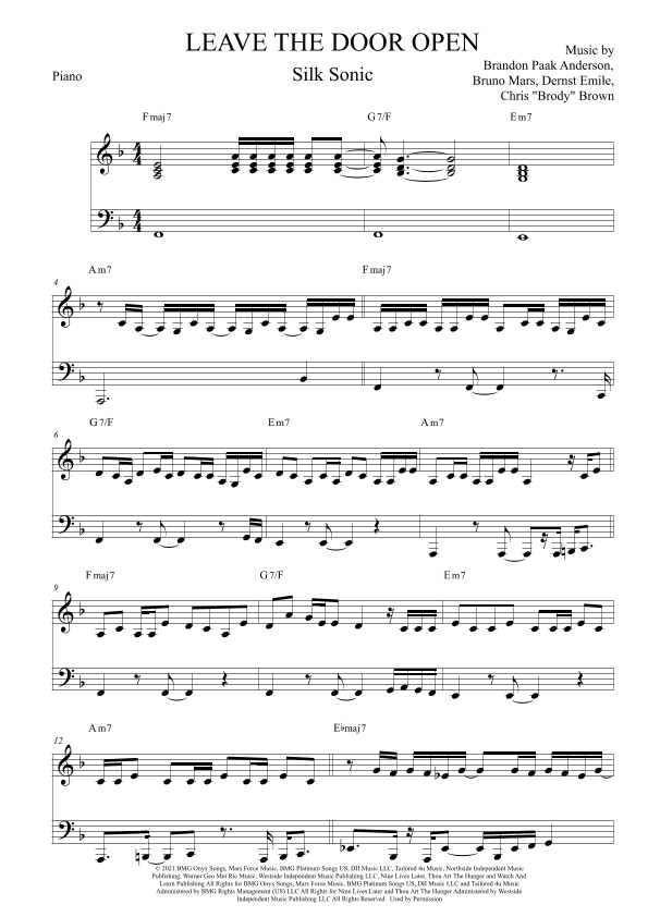 Leave The Door Open (arr. Anderson Quevedo)