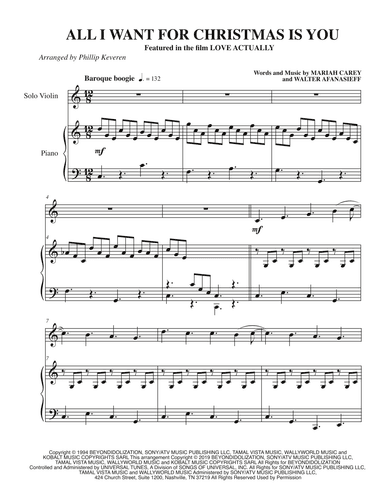 All I Want For Christmas Is You (arr. Phillip Keveren)