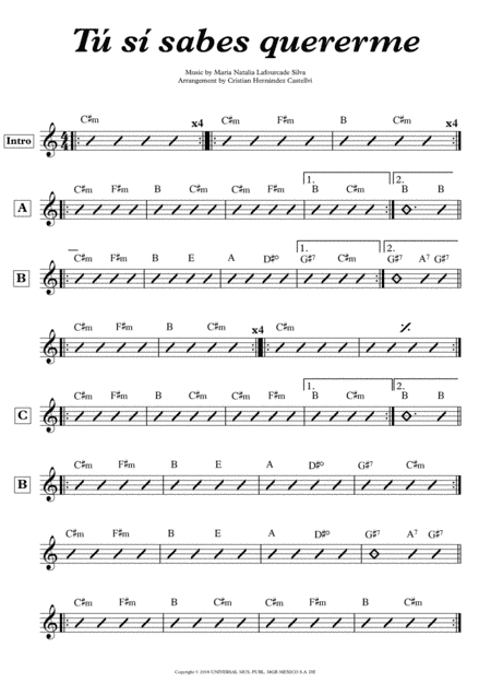 Tu Si Sabres Quererme (arr. Cristian Hernandez Castellvi)