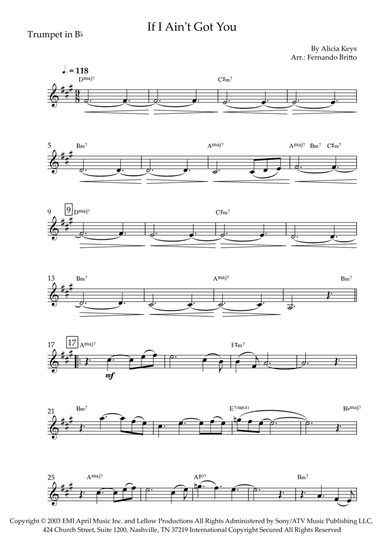 If I Ain't Got You (arr. Fernando Britto)