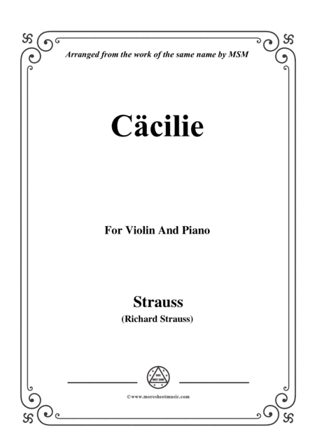 Richard Strauss-Cäcilie, for Violin and Piano (arr. MSM)