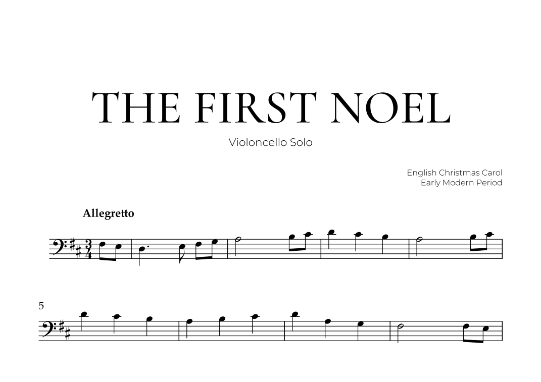 The First Noel (Violoncello Solo) - Christmas Carol (arr. Pedro Merendi)