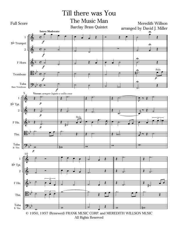 Till There Was You (arr. David J. Miller)