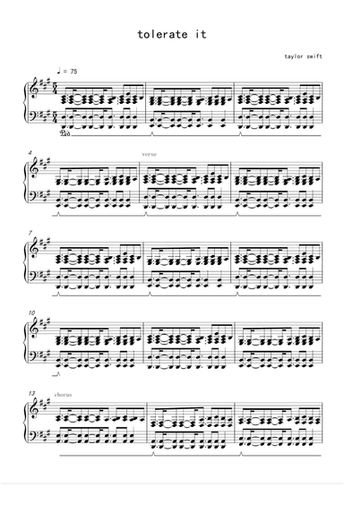 Tolerate It (arr. Taylor Swift)
